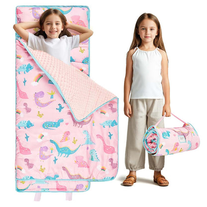 Three-in-One Toddler Nap Mat Set with Removable Pillow and Blanket