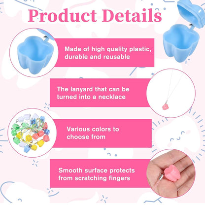 JIYIN 20 Pcs Tooth Necklace Boxes for Lost Teeth Organizer
