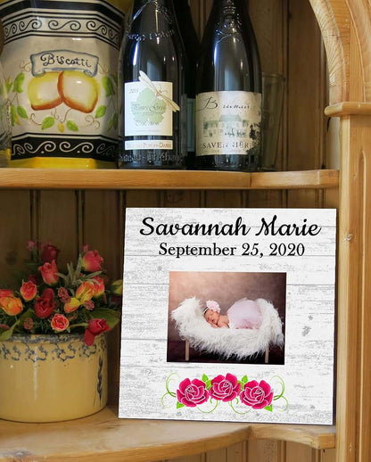 Broad Bay Personalized New Baby Girl Birth Gift Picture Frame Alternative