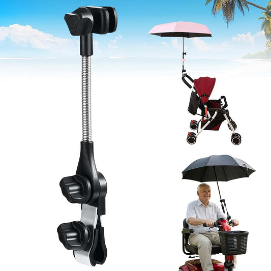 Umbrella Holder For Stroller Chair 360° Adjustable Clamp Mount