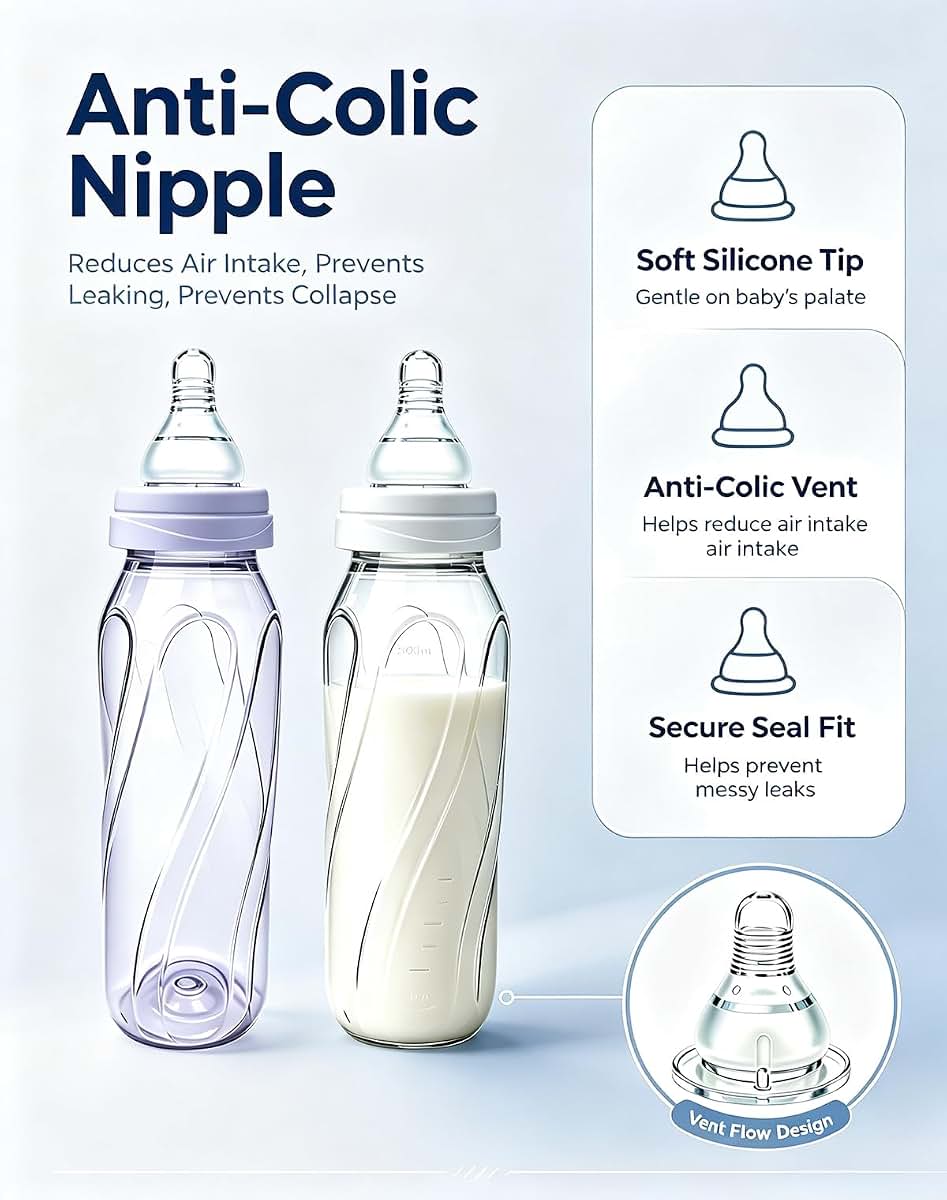 Honeykin Replacement Nipples Compatible with Evenflo Feeding Classic Tinted Plastic Standard Neck and Classic Glass (photo 4)