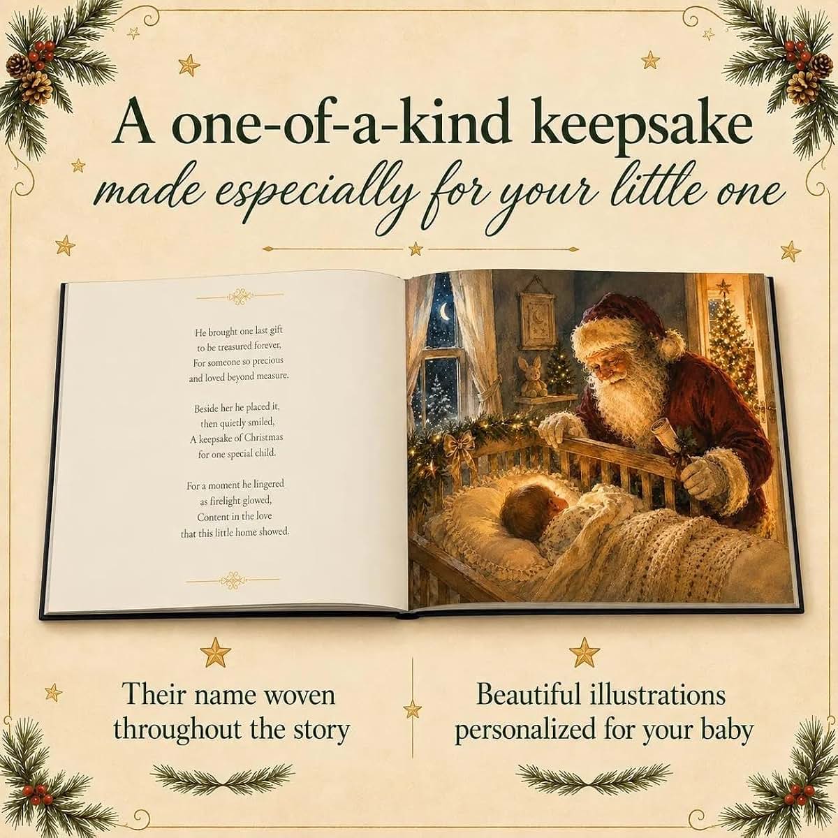 Bella Artisan Design Personalized Baby's First Christmas Keepsake Book, Night Before Christmas (photo 2)