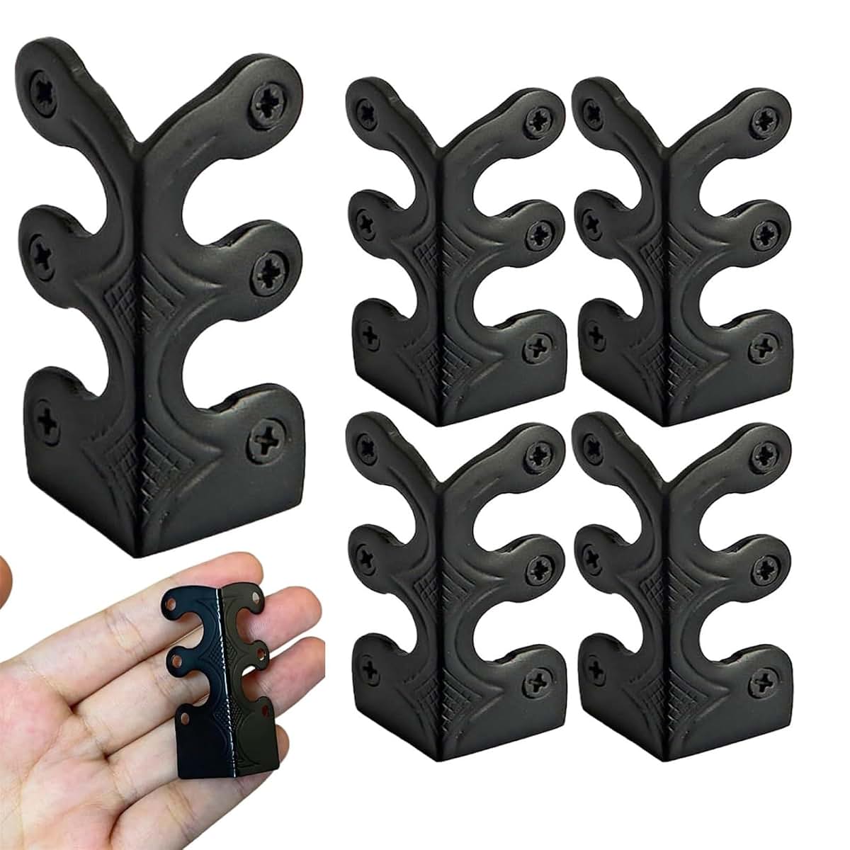 Blowest Skiffers Baseboard Corner Protectors In Black, 5 Pack