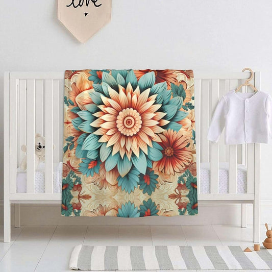 WBQLSL Dahlia Pattern Baby Blanket 30"x40" Crib nap Blanket Newborn Gift