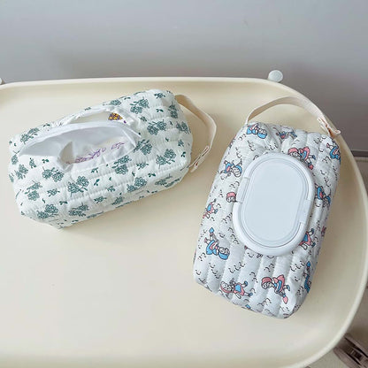 BabyOneStop Cotton Wipe Dispenser Case, Quilted Holder for Home and Travel
