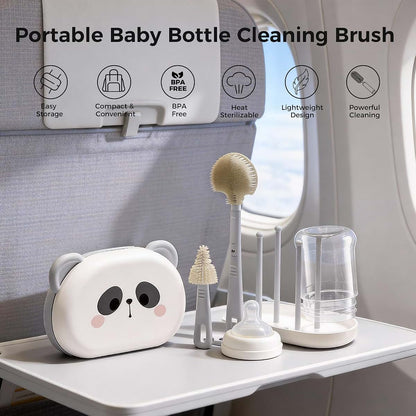Portable Bottle Brush Set - Baby Travel Cleaner Kit for Bottles and Nipples