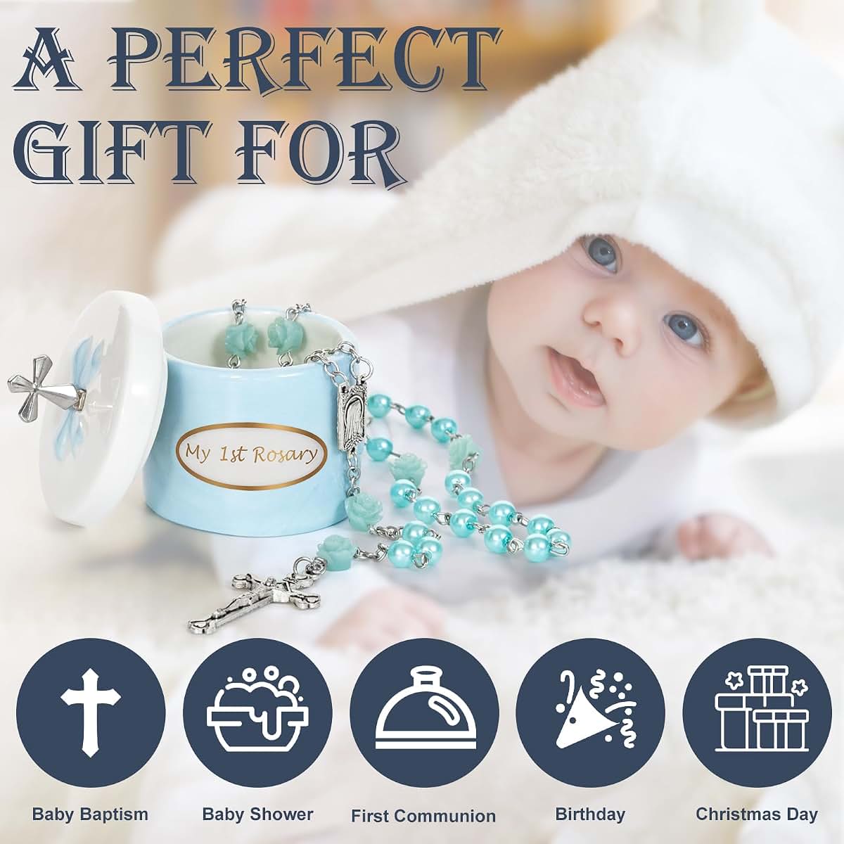 CalabasasMade My First Blue Rosary And Keepsake Box