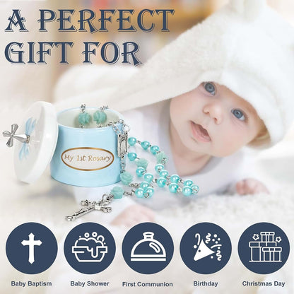 CalabasasMade My First Blue Rosary And Keepsake Box