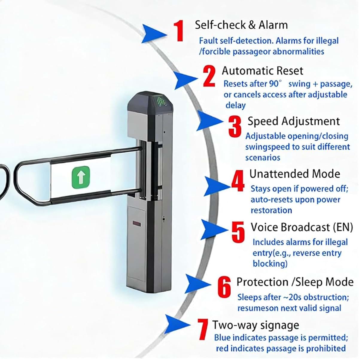 Himopuer Automatic Radar Sensing Swing Gate For Entrance Management (photo 4)