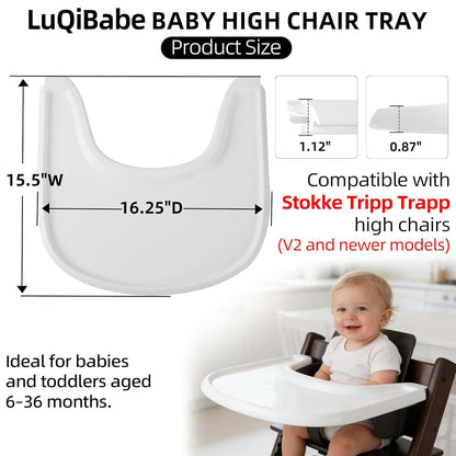 LuQiBabe Replacement High Chair Tray for Stokke Tripp Trapp V2 and Beyond, White (photo 2)