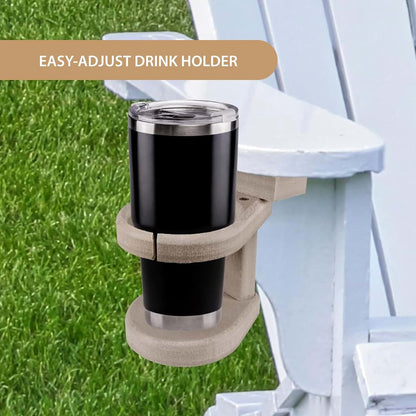 Adirondack Chair Cup Holder Attachment – Poly Lumber Drink Holder, Swivel & Foldable