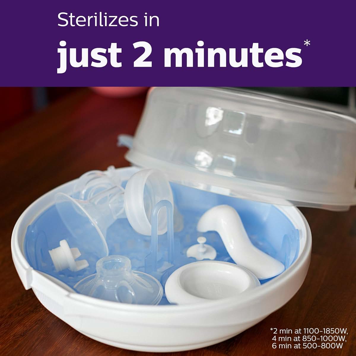 Philips Avent Microwave Steam Baby Bottle Sterilizer, 4-Bottle Capacity (photo 4)