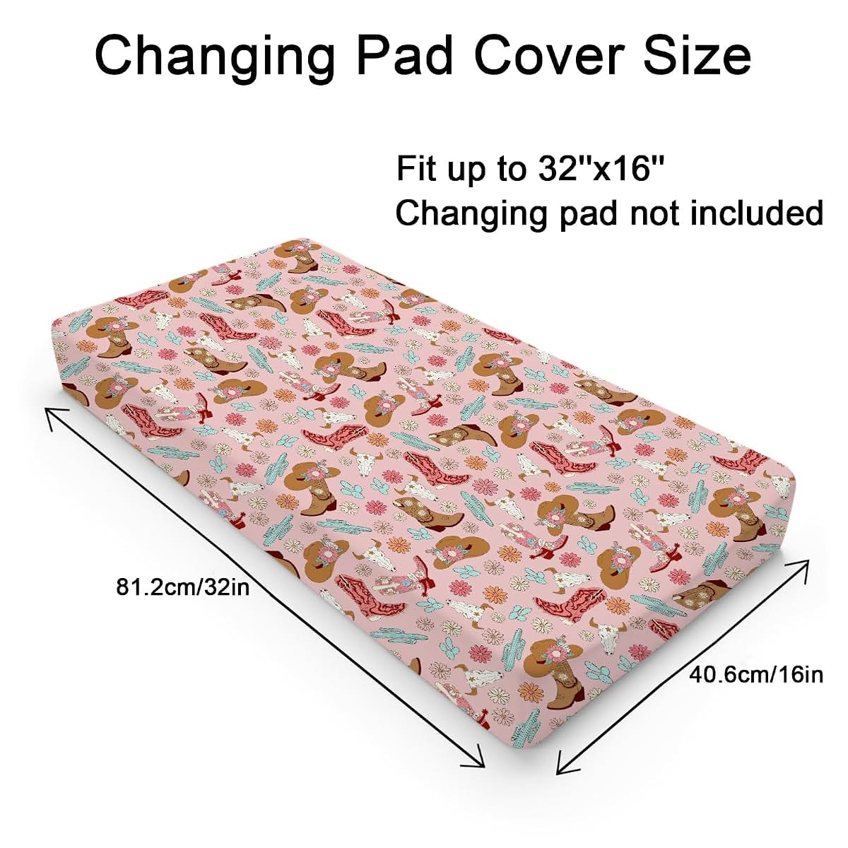 Boho Western Cowgirl Changing Pad Cover for Nursery Mats