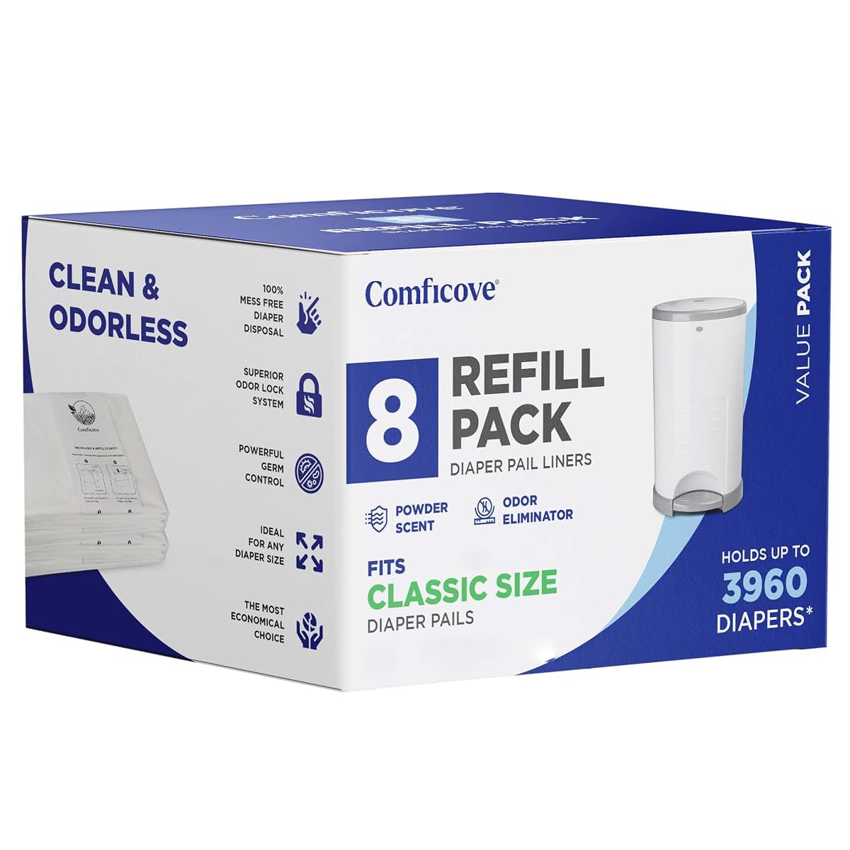 COMFICOVE Refills Compatible with DEKOR CLASSIC Diaper Pails