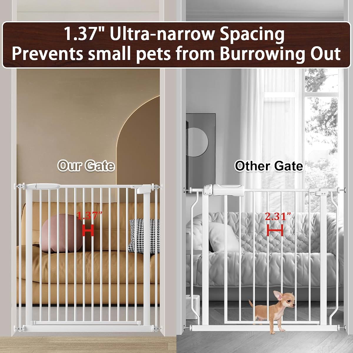 Dearbb Extra Wide Pressure Mounted Metal Baby Gate And Pet Gate (photo 2)