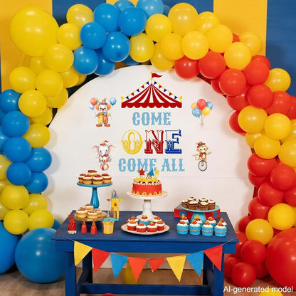 LANKBACK Come One Come All Circus 1st Birthday Decal, 10 in