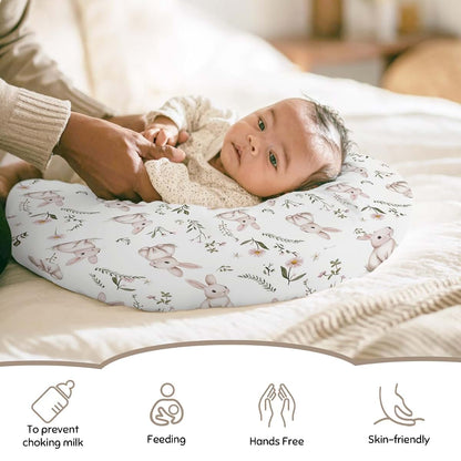 BabyOneStop Bunny Daisy Floral Nursing Pillow Cover for U-Shaped Pillows