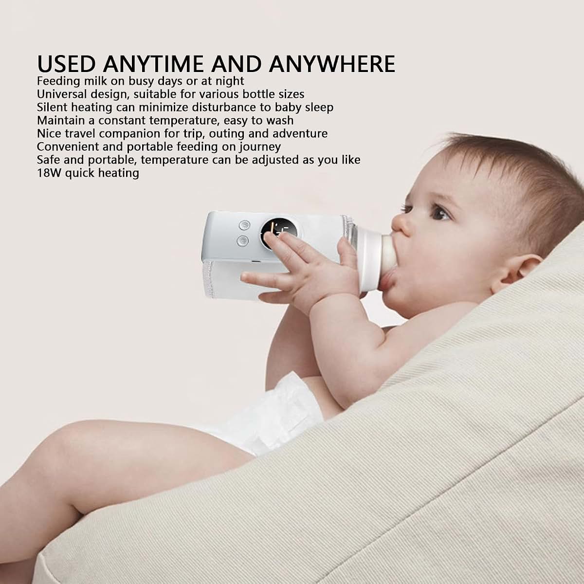 Portable USB Bottle Warmer for Travel and Constant Temperature Heating