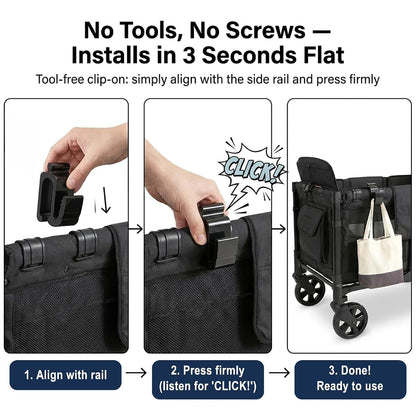 BOQXVELR 2‑Pack Heavy‑Duty Wagon Side Hooks for Wonderfold Wagon W4 & W2 (photo 4)