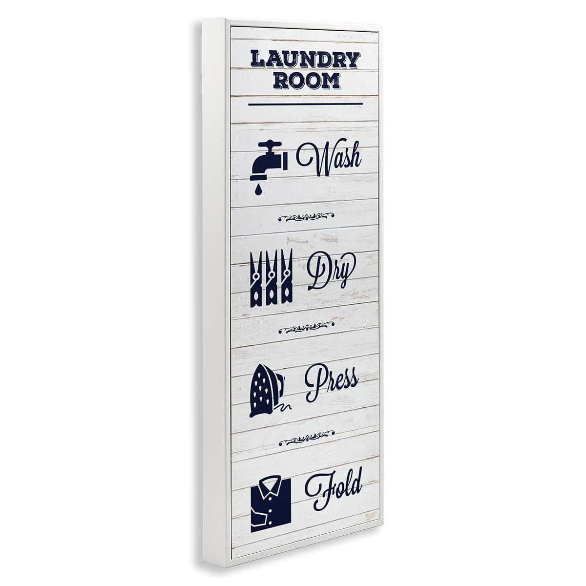 Stupell Industries Laundry Room Rustic Sign With Icons