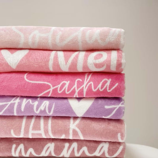 XEL Custom Blanket Personalized Name Blanket for Newborn Baby/Kids/Youth/Adult, Custom Name Blankets and Throws,Flannel