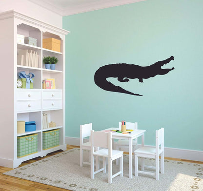 Giant Crocodile Silhouette Vinyl Wall Decal 30x30 Inch
