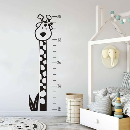 JURUOXIN Growth Chart Wall Decal Giraffe Art Vinyl Height Chart Sticker Black (photo 4)