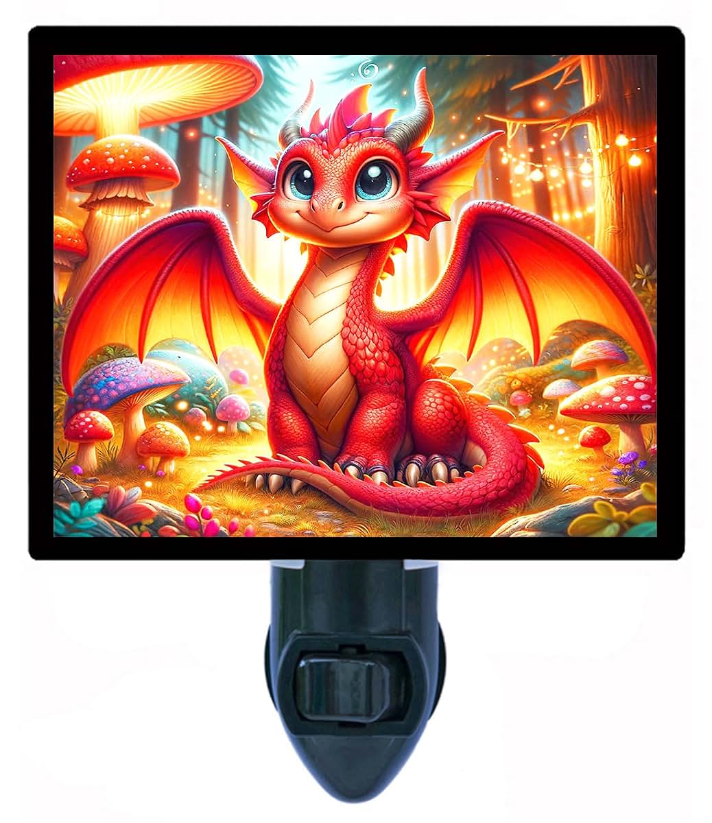 Night Light Designs Tiny Red Dragon Night Light – Fantasy Design