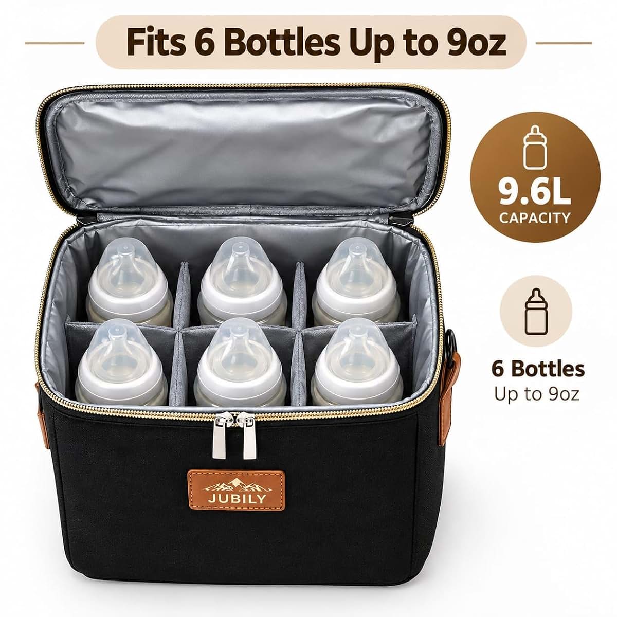 Jubily Breast Milk Cooler Travel Bag - 9.6L Insulated Bottle Storage Organizer (photo 3)