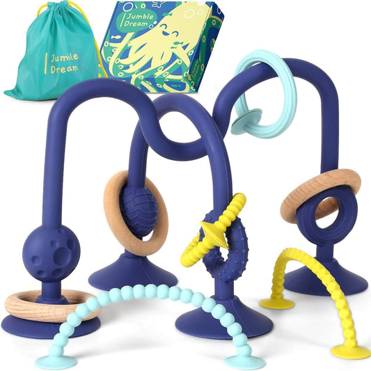 Jumble Dream Jumble Jangle Baby Teether – Suction Toy & High Chair Toy, Dark