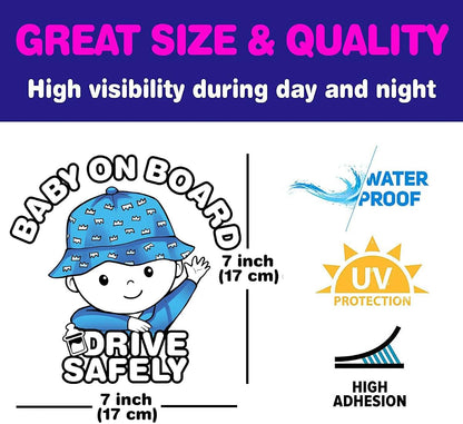 Canel Baby On Board Sticker and Reflective Open Door Sign Set