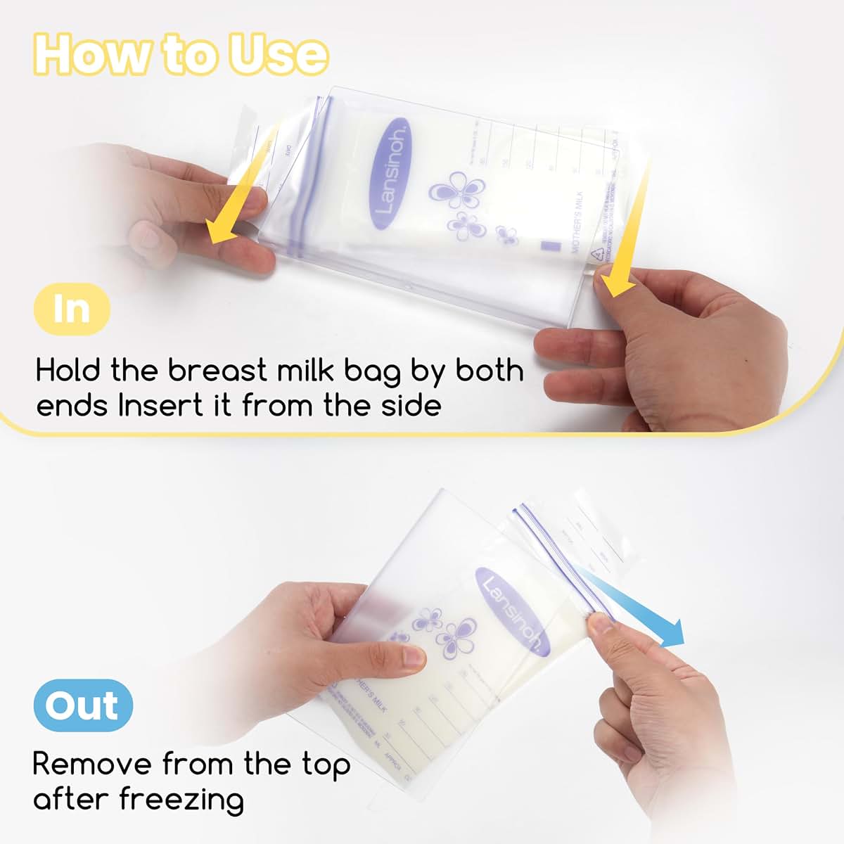 4-Piece Breast Milk Freezer Storage Organizer Tray