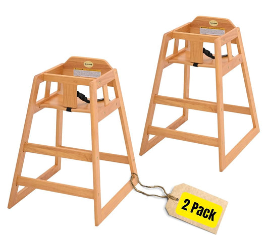 Alpine Wooden High Chairs for Babies and Toddlers with Safety Strap, Commercial Grade Restaurant High Chair, Durable