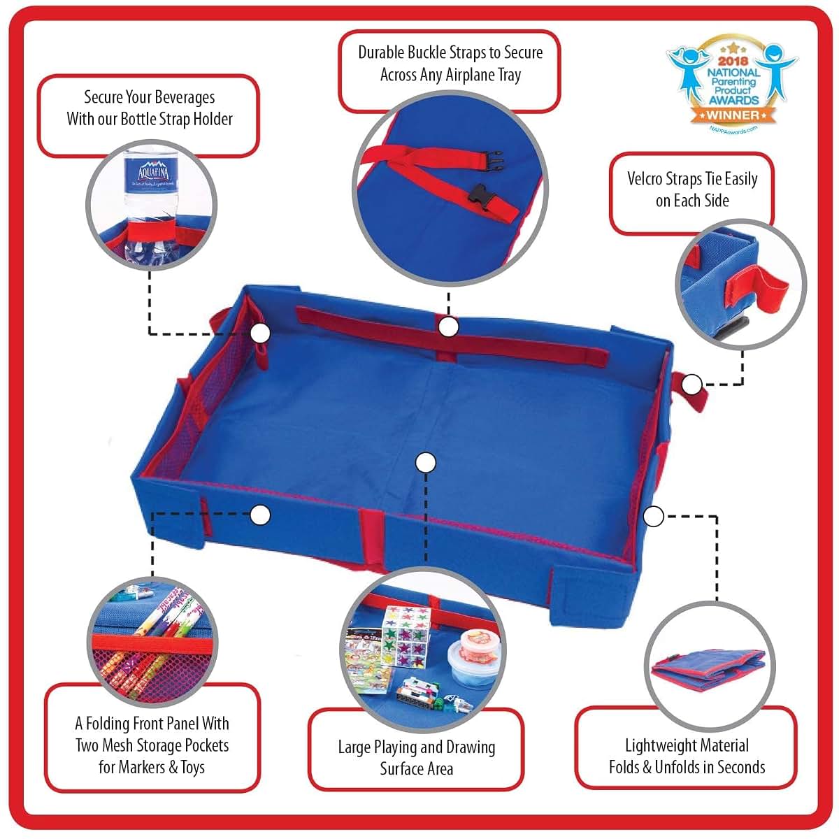 Mommy Brain Creatives Foldable Airplane Tray for Kids