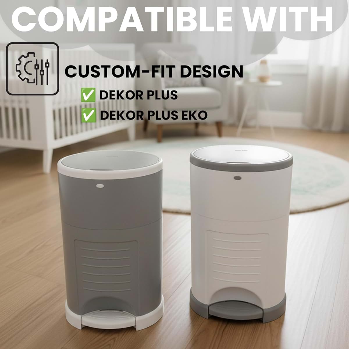 Factory Happyou® Pack of 8 Refills Compatible With Dekor Plus Diaper Pails, 394 Inches Long