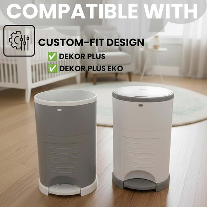 Factory Happyou® Pack of 8 Refills Compatible With Dekor Plus Diaper Pails, 394 Inches Long