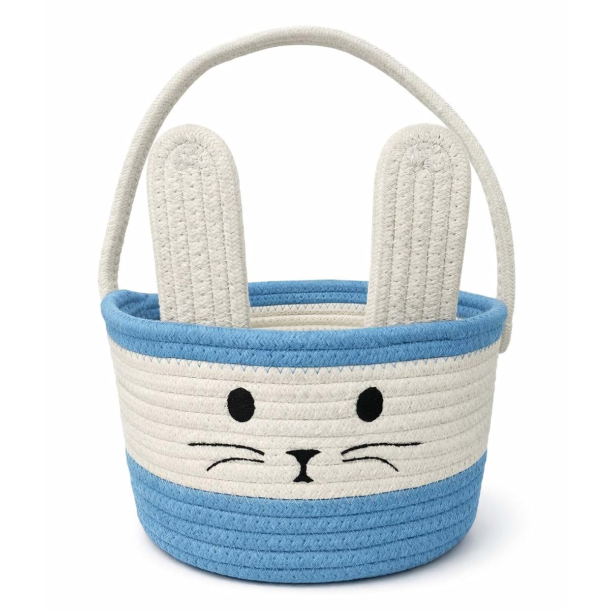 Saiiwnn Easter Baskets for Kids, Easter Basket, Easter Bunny Baskets with Handle for Easter Egg Hunts, Baby’s First