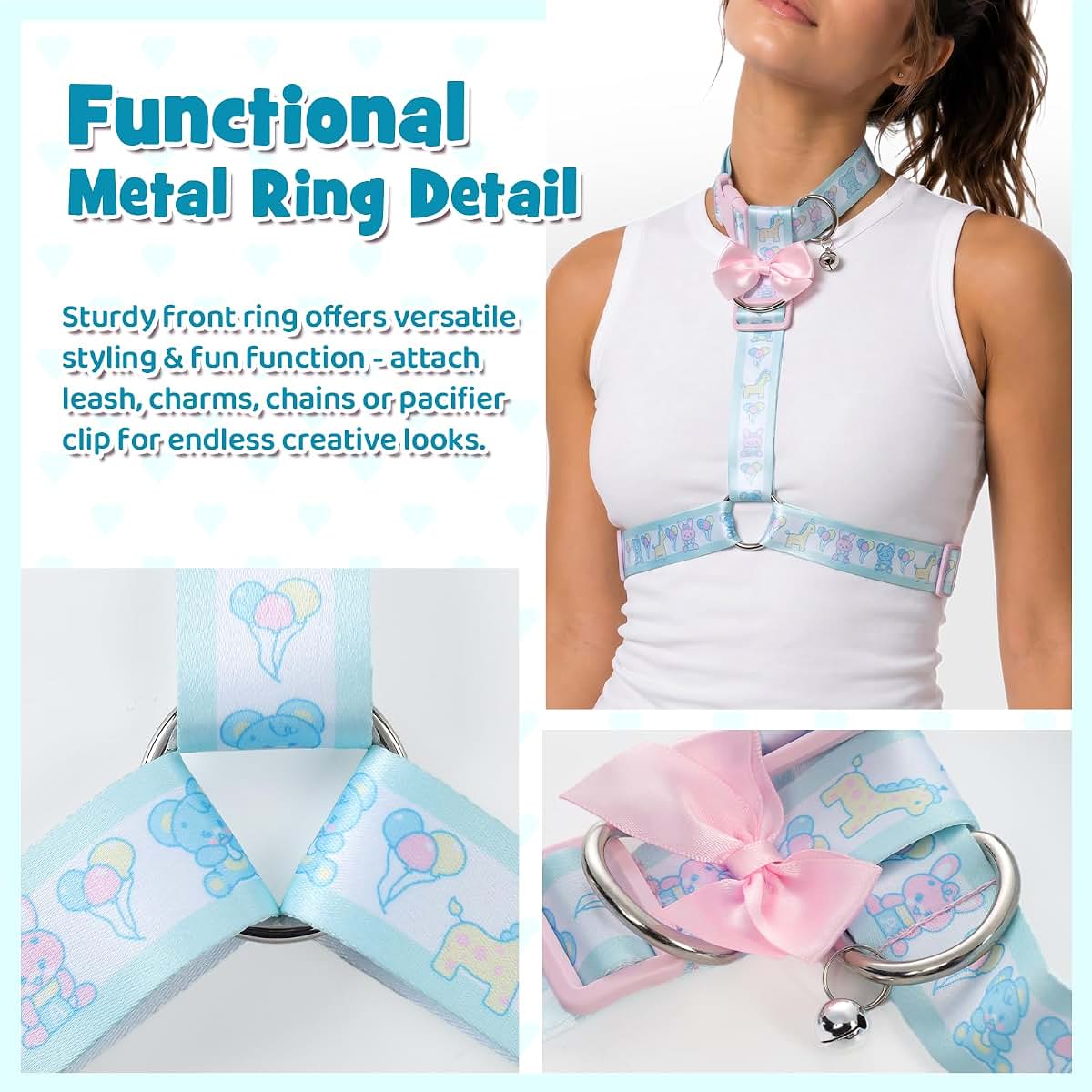 LittleForBig Adjustable Pastel Chest Harness for Festival & Cosplay Wear