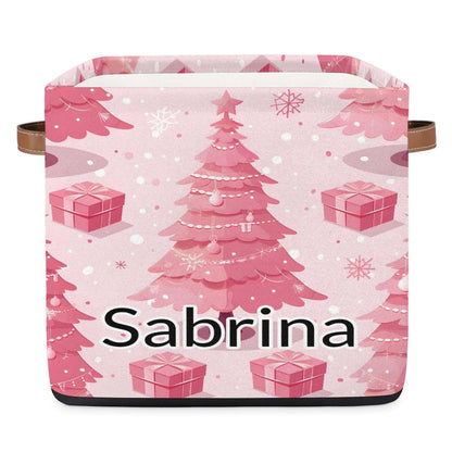 Voloreju Kids Custom Christmas Gifts Storage Basket Organizer with Handles for Boys Girls Personalized Kitchen Storage