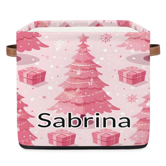 Voloreju Kids Custom Christmas Gifts Storage Basket Organizer with Handles for Boys Girls Personalized Kitchen Storage