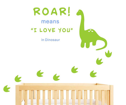 BabyOneStop Dinosaur Roar Means I Love You Wall Decal With Footprints