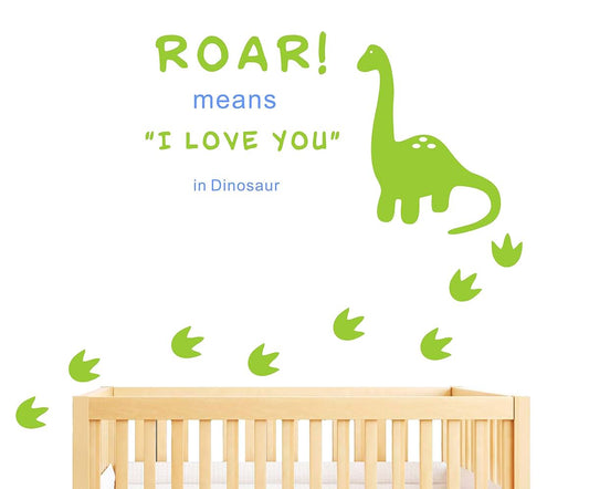 BabyOneStop Dinosaur Roar Means I Love You Wall Decal With Footprints