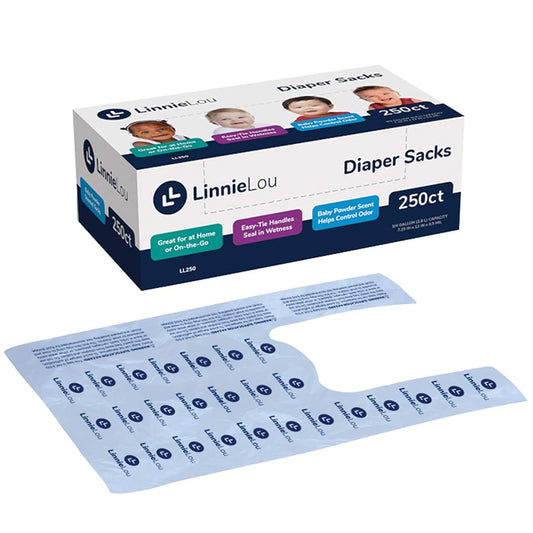 LinnieLou Disposable Diaper Sacks, 250 Count, Blue