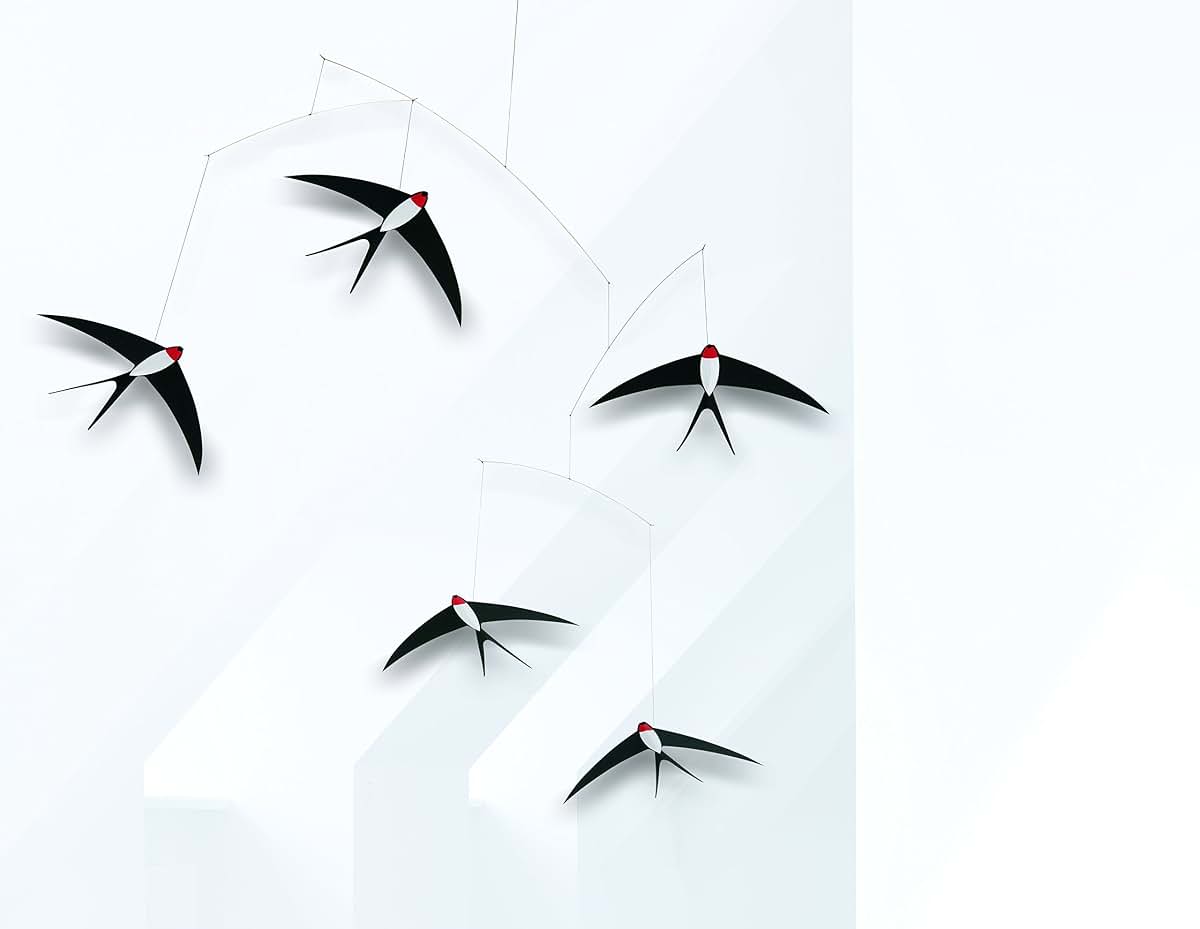 Flensted Mobiles 5 Flying Swallows Hanging Mobile in Cardboard (photo 2)