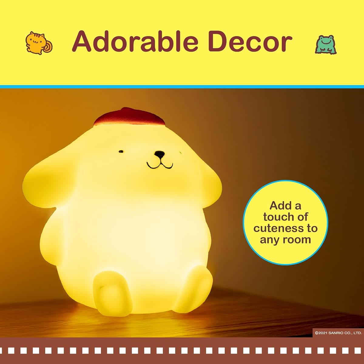 Blue Sky Studios Pompompurin Kids Night Light, Touch Control, Rechargeable Cute Mood Light (photo 4)