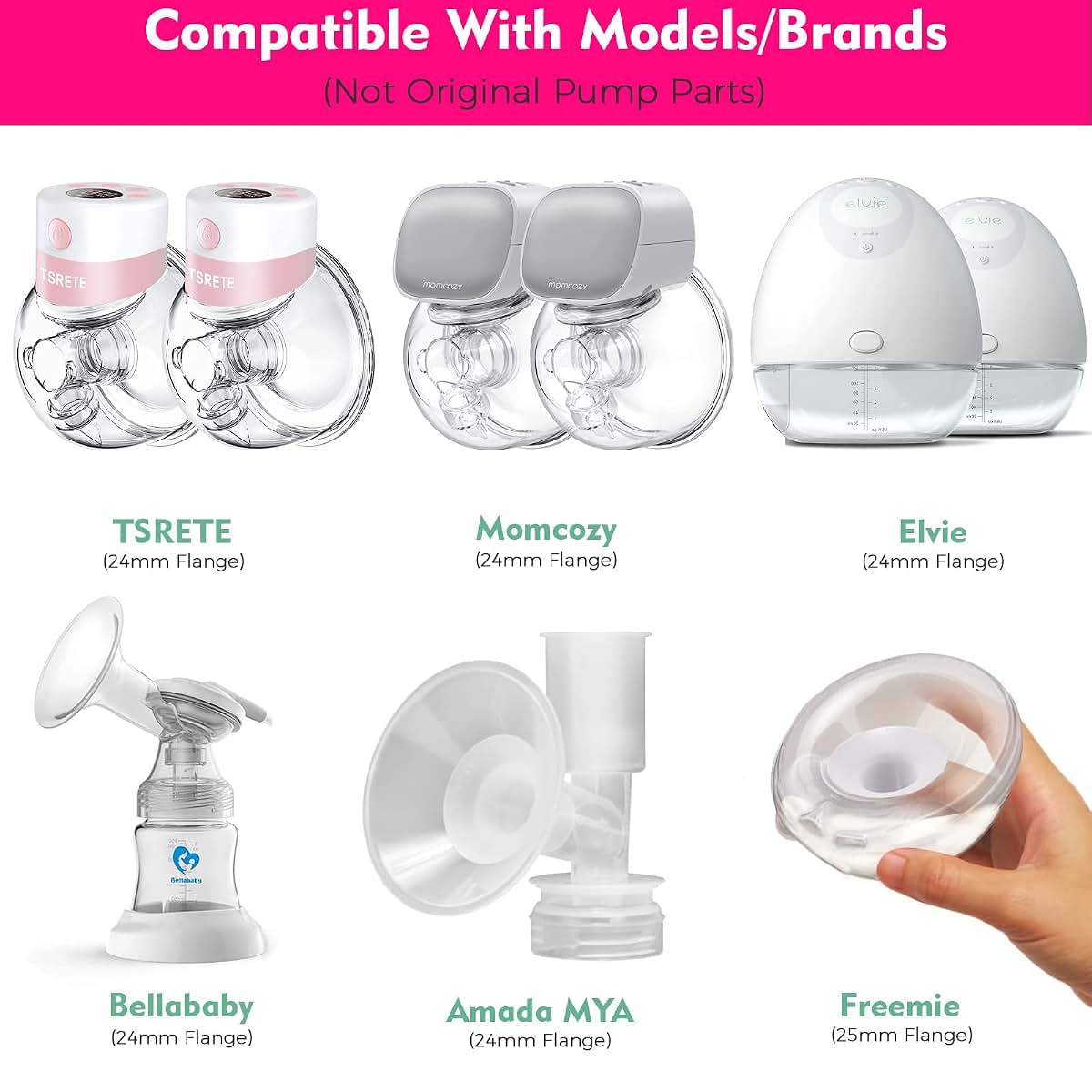 Silicone Breast Pump Flange Inserts for Pumps (18mm)
