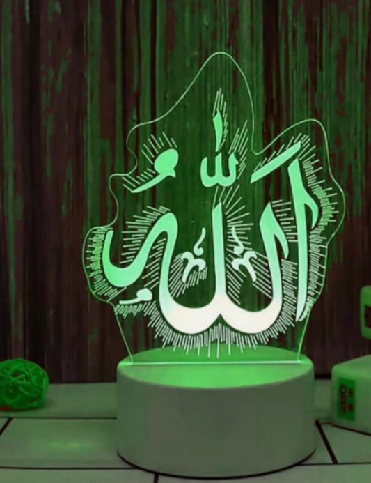 Jinnwell 3D Muslim Allah Night Light With Touch Control