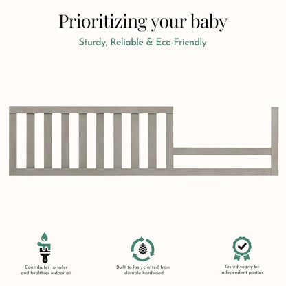 Evolur Remy Toddler Guard Rail, Easily Attachable Solid Poplar Wood Construction (photo 4)
