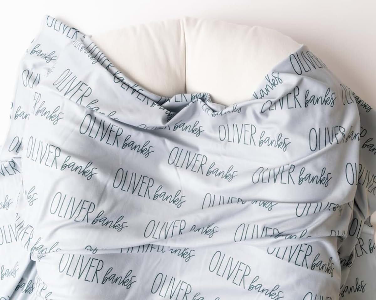 MFCHICIFY Personalized Baby Swaddle Blanket With Name Hat And Bow Set (photo 4)