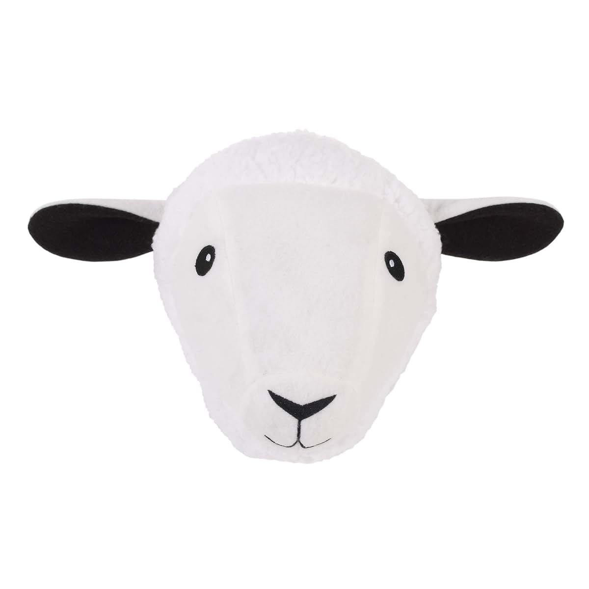 Nojo Plush Fleece Sheep Head Wall Decor for Nursery or Child's Room